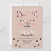 Cat Kitten Invitation de fête d'anniversaire (Devant)