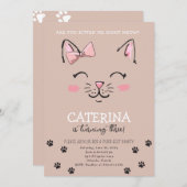 Cat Kitten Invitation de fête d'anniversaire (Devant / Derrière)