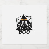 Cat Kitten Kat Novelty Funny Halloween Spooky Bo Sparkling Wijnetiket (Enkel label)