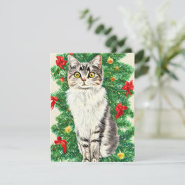  Cat Kitten Kerst Kaart