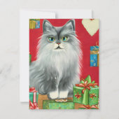  Cat Kitten Kerst Kaart (Voorkant)