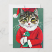 Cat Kitten Kerst Kaart (Voorkant)