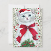 Cat Kitten Kerst Kaart (Voorkant)
