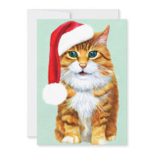  Cat Kitten Kerst Kaart