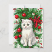 Cat Kitten Kerst Kaart (Voorkant)