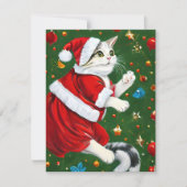 Cat Kitten Kerst Kaart (Voorkant)