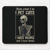 Cat Kitten Lover Grumpy Skull Kat Huisdier Eigenaa Muismat (Voorkant)