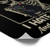 Cat Kitten Lover Grumpy Skull Kat Huisdier Eigenaa Poster (Hoek)