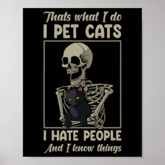 Cat Kitten Lover Grumpy Skull Kat Huisdier Eigenaa Poster