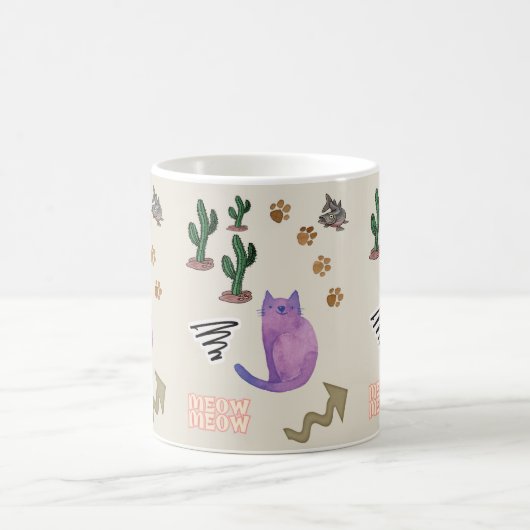 Cat Kitten Meow Animaux Mug (Centre)