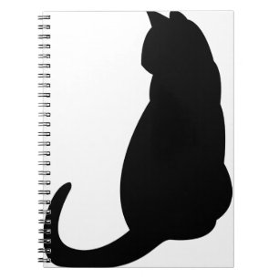 Cat Kitten Sitting Silhouette Outline Black Notitieboek
