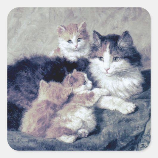 Cat & Kittens Henriette Ronner-Knip Sticker Blad (Voorkant)