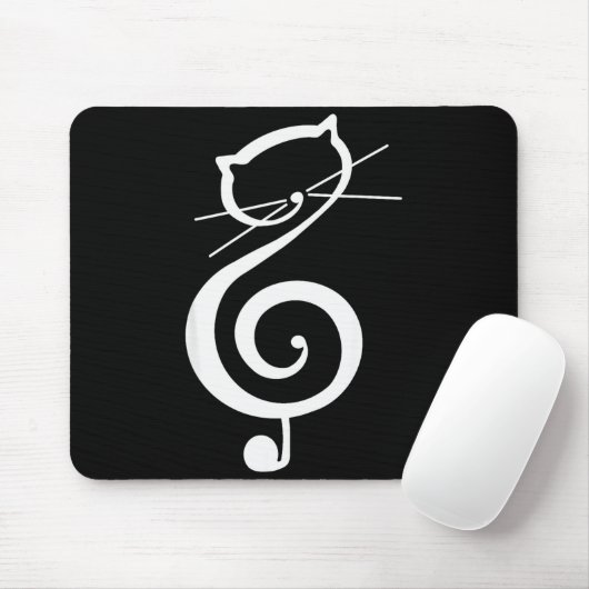 Cat Kitty Treble Music Clef Funny Cat Music Notes  Muismat (Met muis)