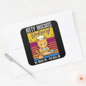 Cat Kneading Baker Kitty Biscuits We Knead Em You Vierkante Sticker (Envelop)