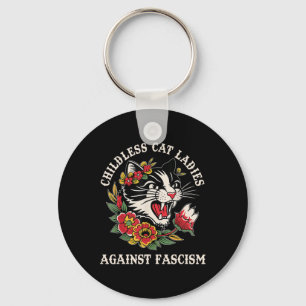 Cat Ladies Against Fascism Funny Cat Feminist 2 Sleutelhanger
