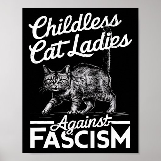 Cat Ladies Against Fascism Trots op feminisme Poster (Voorkant)