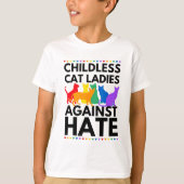 Cat Ladies Against Hate stemt op Kamala-Harris T-shirt (Voorkant)