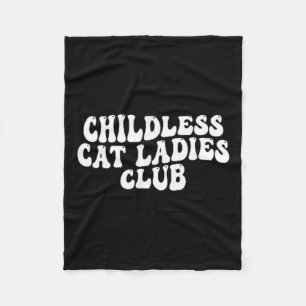 Cat Ladies Club Groovy Kinderloze Cat Lady 2024 Fleece Deken