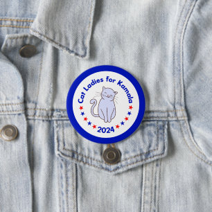 Cat Ladies voor Kamala 2024 Ronde Button 7,6 Cm