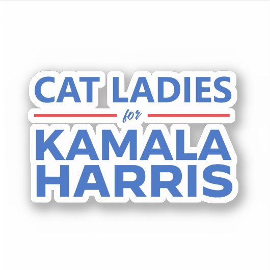 Cat Ladies voor Kamala Harris Sticker (Voorkant)