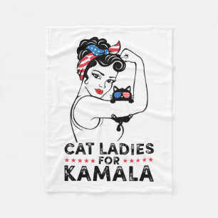 Cat Ladies voor Kamala Harris voor President 2024 Fleece Deken