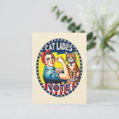 Cat Ladies Vote Briefkaart (Staand voorkant)