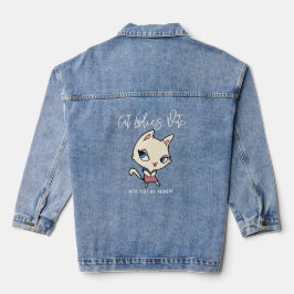 Cat Ladies Vote Funny Script Chic Schattige Femini Denim Jacket
