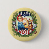 Cat Ladies Vote Ronde Button 5,7 Cm (Voorkant)