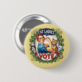 Cat Ladies Vote Ronde Button 5,7 Cm (Voorkant /achterkant)