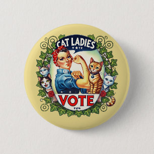 Cat Ladies Vote Ronde Button 5,7 Cm