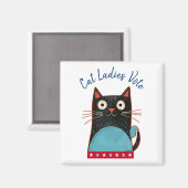 Cat Ladies Vote Script Feministisch Rustiek Grappi Magneet (Voorkant / Achterkant)