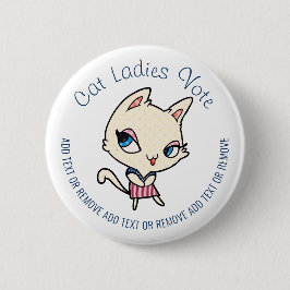 Cat Ladies Vote Script Fun Feminist Kamala Harris Ronde Button 5,7 Cm