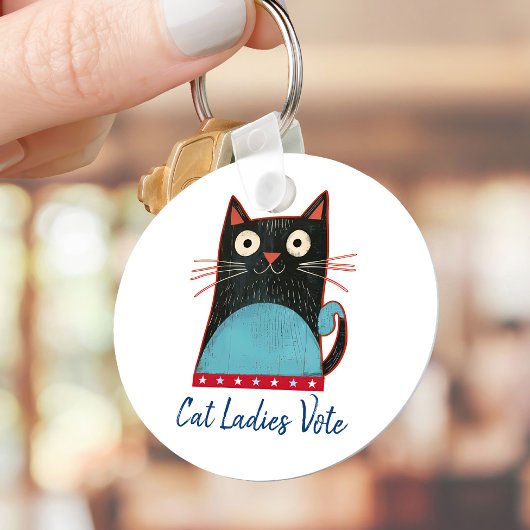 Cat Ladies Vote Script Rustic Bold Schattige Patri Sleutelhanger