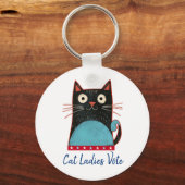 Cat Ladies Vote Script Rustic Bold Schattige Patri Sleutelhanger (Voorkant)