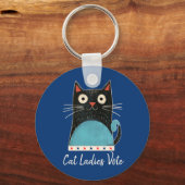 Cat Ladies Vote Script Rustieke Schattigee Stoutmo Sleutelhanger (Voorkant)