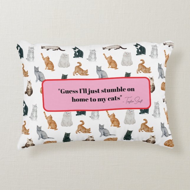 Cat Lady Accent Pillow Accent Kussen (Voorkant)