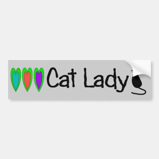 "Cat Lady"-Bumpersticker Bumpersticker (Voorkant)
