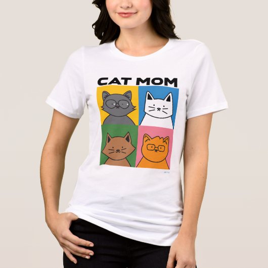 CAT LADY, CAT MOM T-SHIRTS (Voorkant)