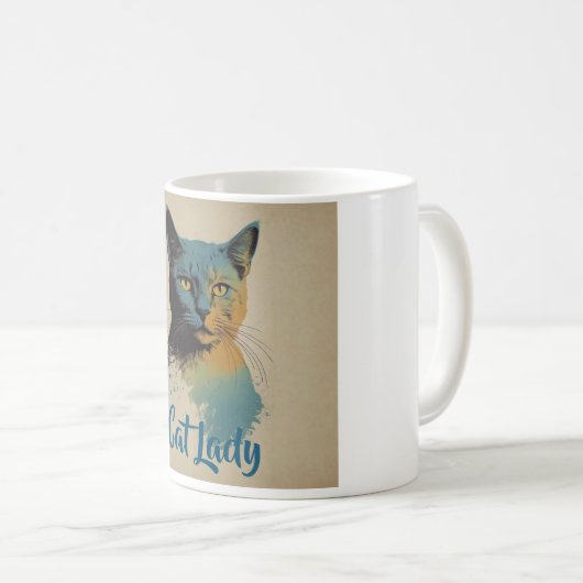 Cat Lady Coffee Mok (Voorkant rechts)