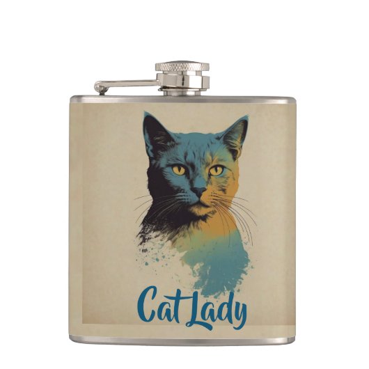 Cat Lady Flask Heupfles (Voorkant)