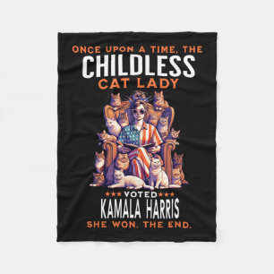 Cat Lady Funny Kamala Harris 2024 Katteneigenaar Fleece Deken