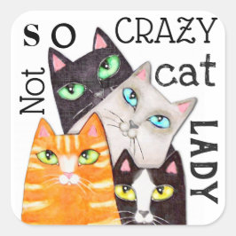 Cat Lady Funny Schattige Art Typografie Sticker