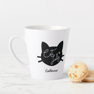 Cat Lady Gepersonaliseerd Latte Mok