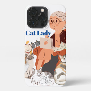 Cat Lady II iPhone 13 Pro Slim Fit Hoesje, glanzen Hoesje