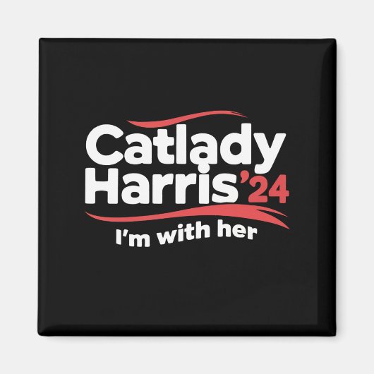 Cat Lady Kamala Harris 2024 Ik ben bij haar Magneet (Voorkant)