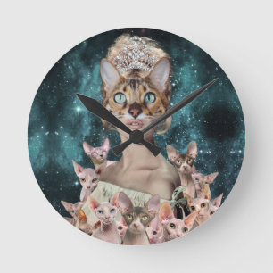 Cat Lady Ronde Klok
