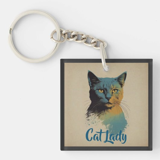 Cat Lady Sleutelhanger (voorkant)