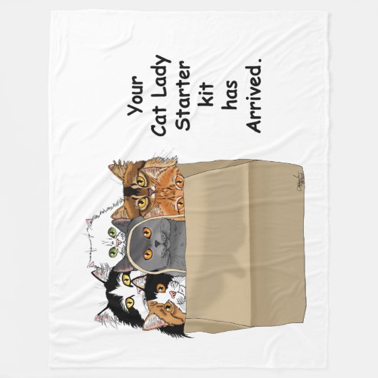 Cat Lady Starter Kit Fleece Deken (Voorkant)