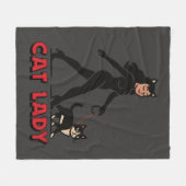 Cat Lady - Tuxedo Cats Lover - Comic Art Graphic Fleece Deken (Voorkant (Horizontaal))