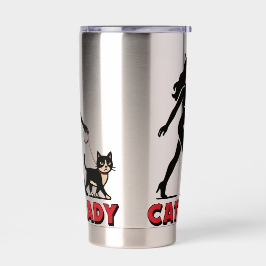 Cat Lady - Tuxedo Cats Lover - Comic Art Graphic Geïsoleerde Drinkbeker (Links)